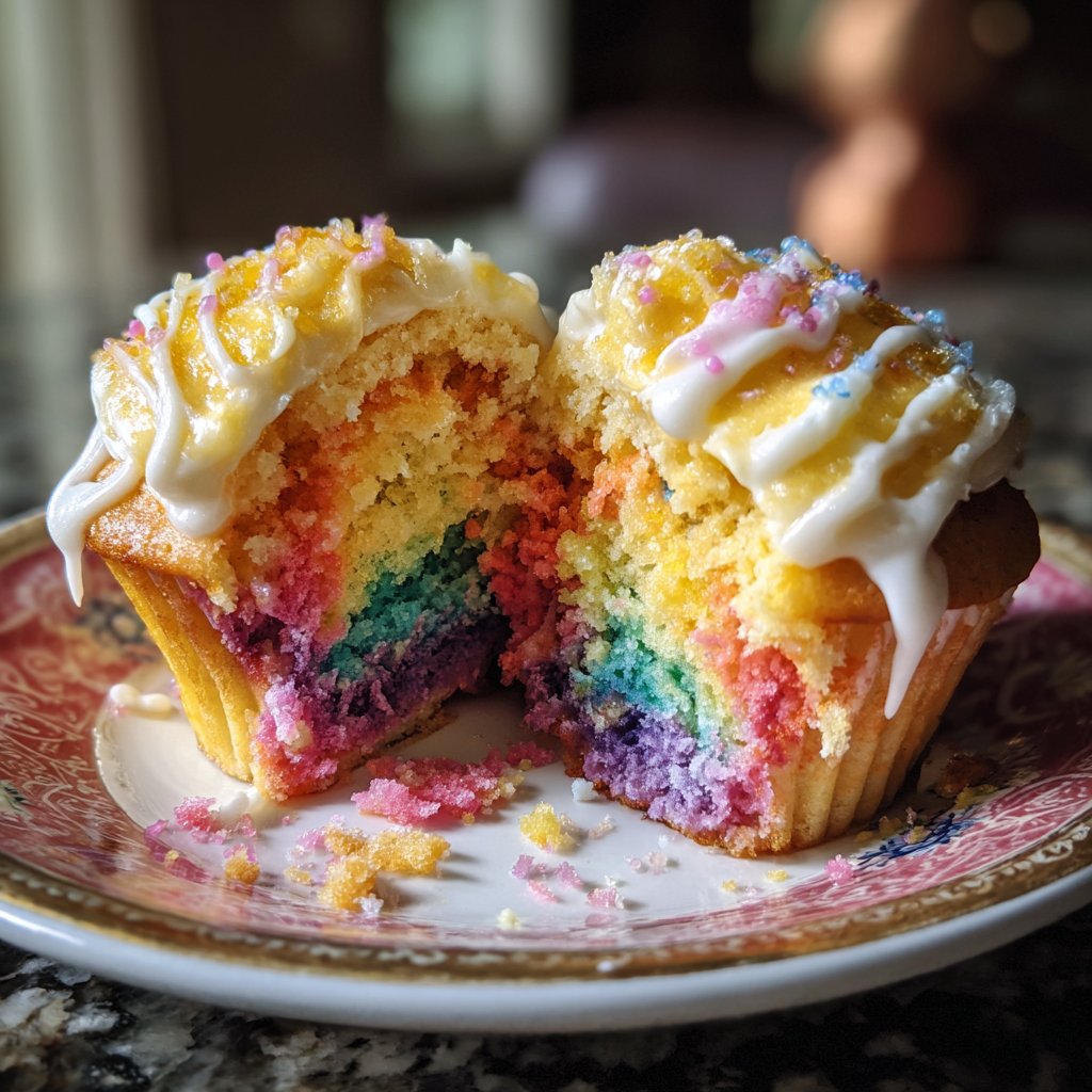 Vivid Rainbow Cupcake Layers