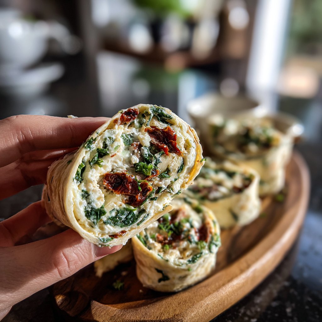 Tortilla Roll-Ups with Spinach