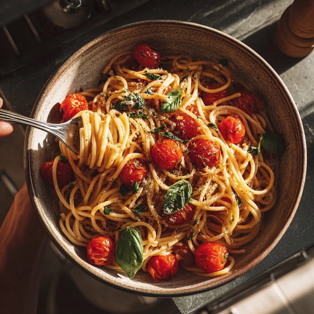 Spaghetti with Cherry Tomatoes