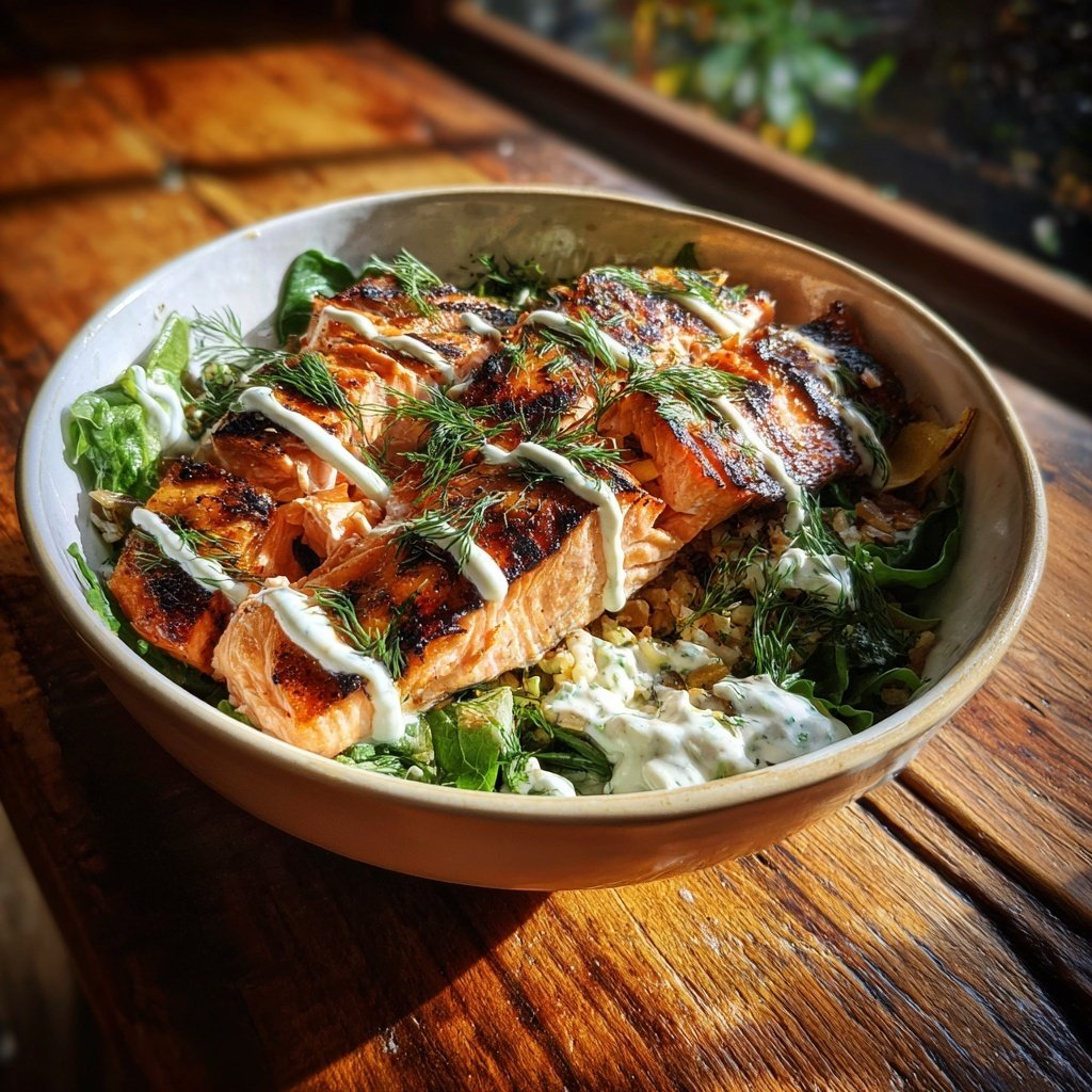 Greek-Inspired Salmon Bowl