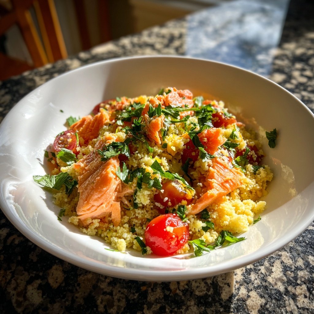 Mediterranean Salmon Couscous Bowl