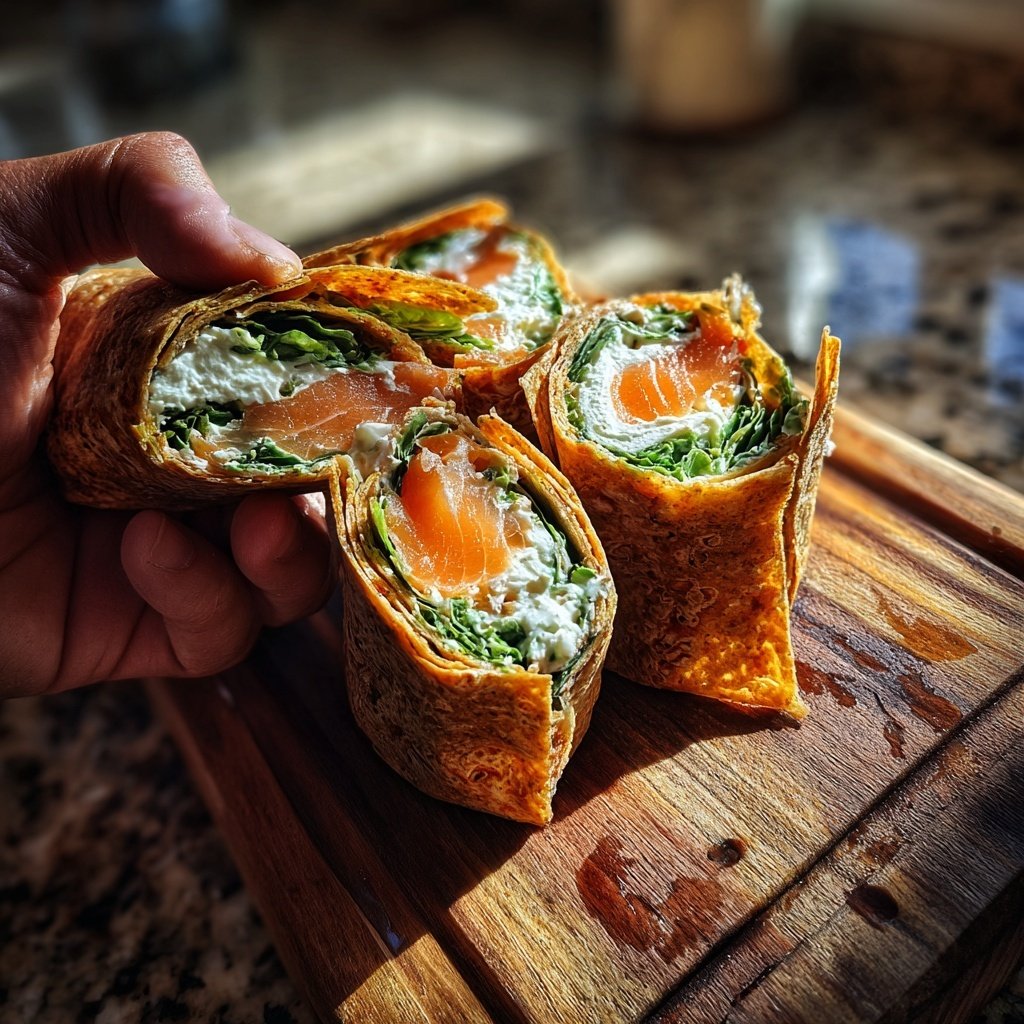 Smoked Salmon and Cream Cheese Wraps