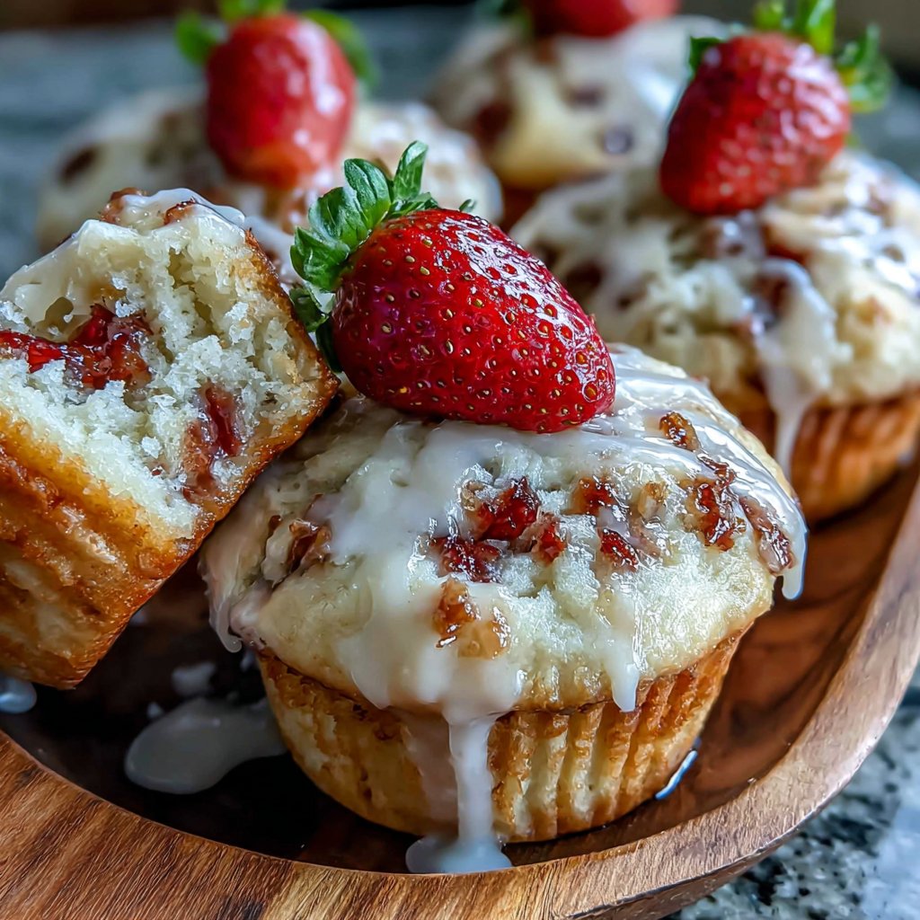 Sweet Maple Strawberry Muffins